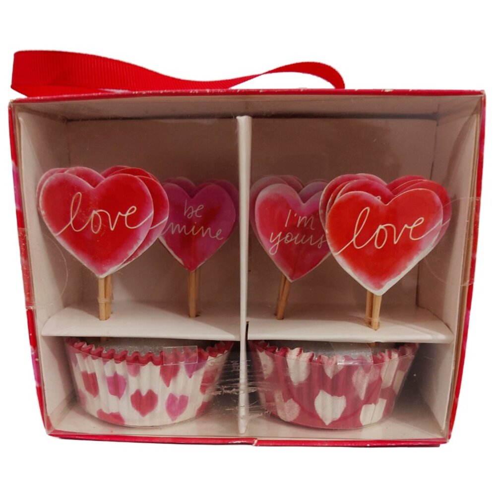 NIB: Sur La Table Valentine Cupcake Kit for 24 Cupcakes